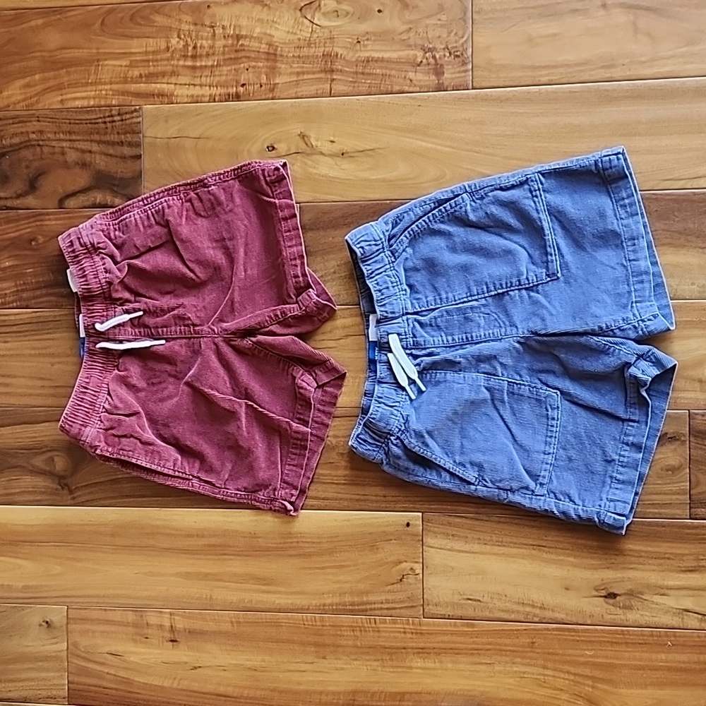 Lot of 2 Pairs Old Navy Corduroy shorts red and blue